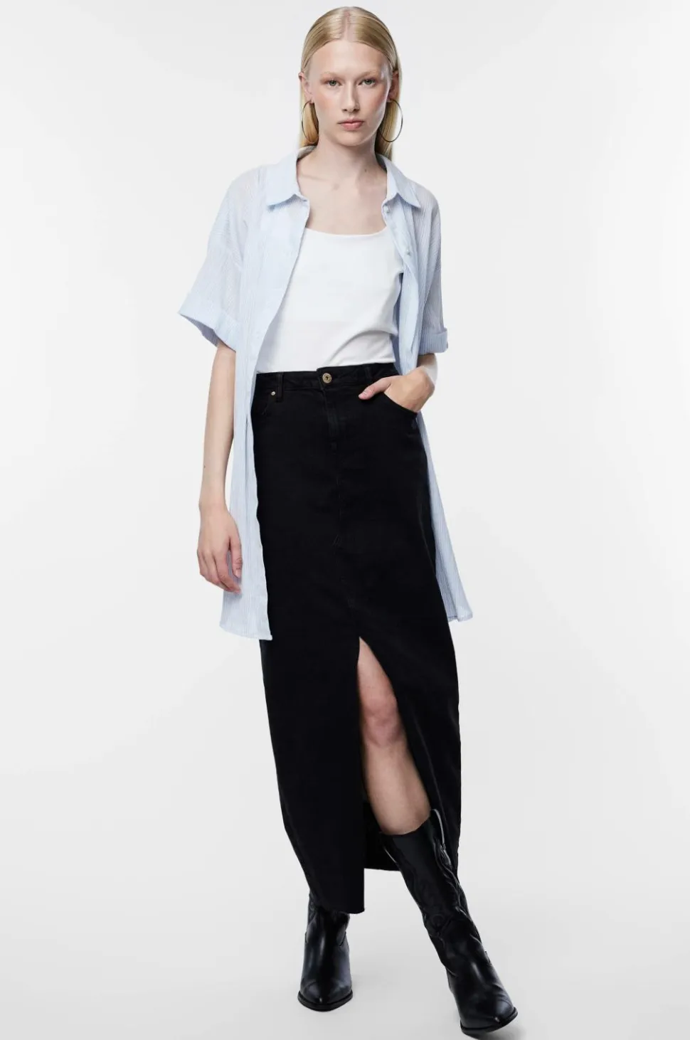 pieces Maxi nederdel pcJessie HW Ankle Denim Skirt