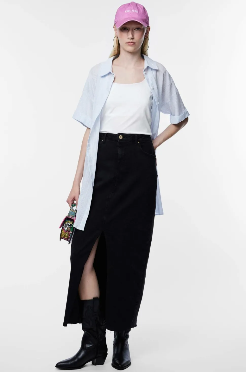 pieces Maxi nederdel pcJessie HW Ankle Denim Skirt