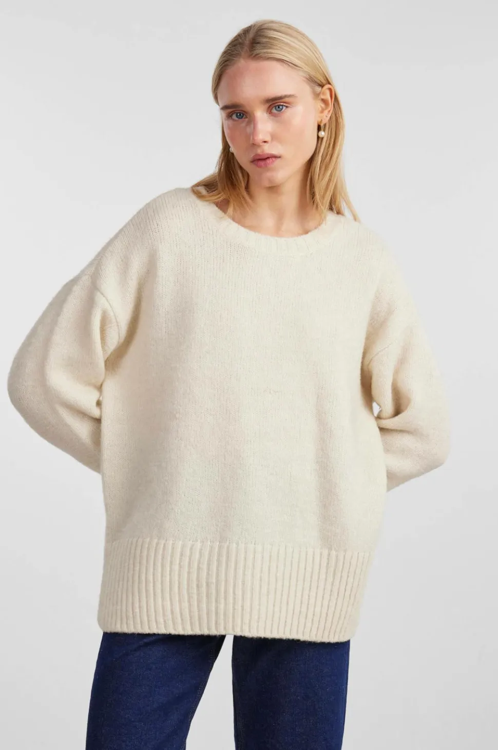 pieces Trøje pcNancy LS Loose O-neck Knit