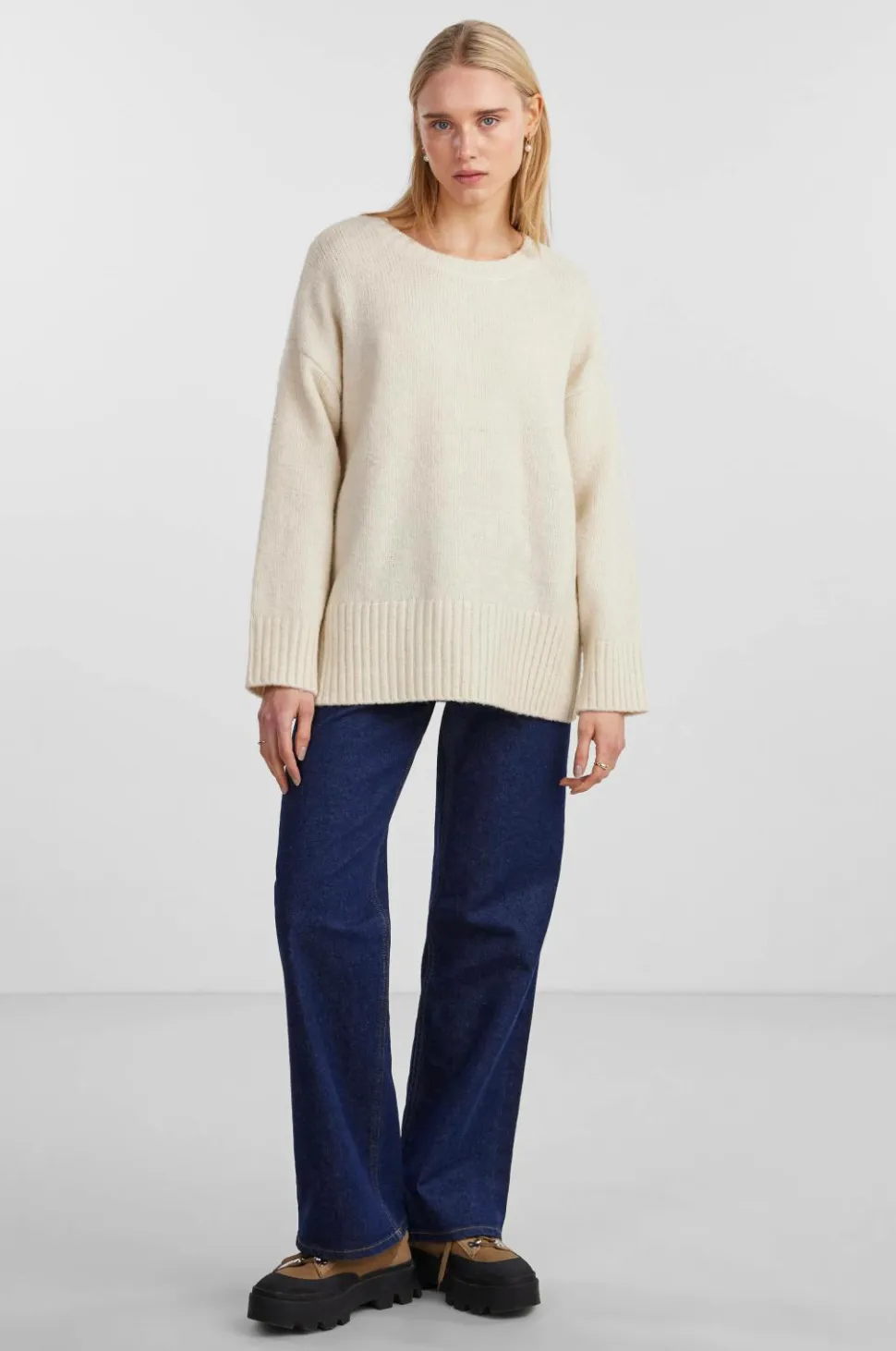 pieces Trøje pcNancy LS Loose O-neck Knit