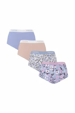 pieces Trusser pcLogo Lady Aop/solid Briefs 4-pak