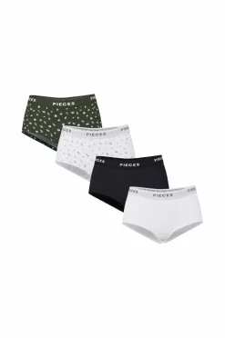 pieces Trusser pcLogo Lady Aop/solid Briefs 4-pak