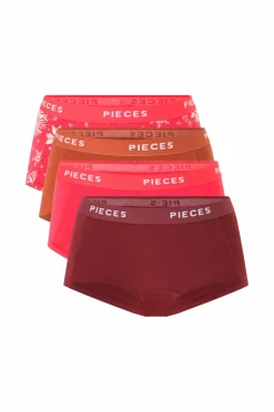 pieces Trusser pcLogo Lady Aop/solid Briefs 4-pak