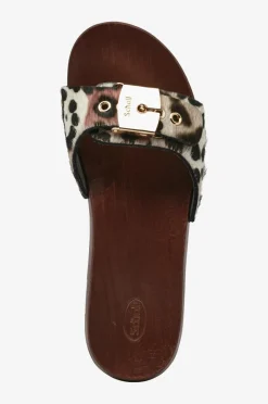 Scholl Træsko SL Pescura Heel SR Leather White-multi