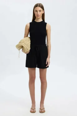Selected FEMME Hørshorts slfLuisa MW Linen Blend String Shor