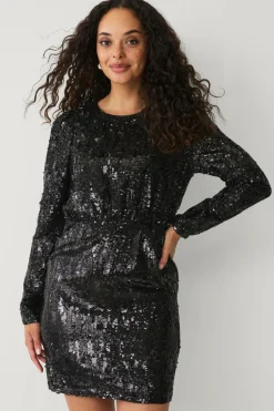 Selected FEMME Kjole slfAri-Colyn LS Short Sequins Dress