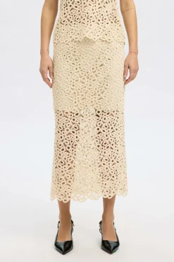 Selected FEMME Nederdel slfAlima HW Midi Crochet Skirt