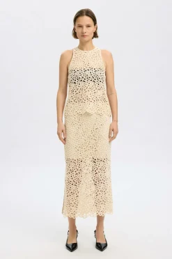 Selected FEMME Nederdel slfAlima HW Midi Crochet Skirt