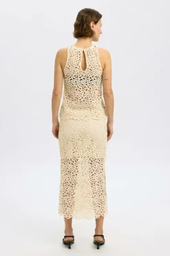 Selected FEMME Nederdel slfAlima HW Midi Crochet Skirt