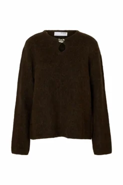 Selected FEMME Pullover slfLulu Brushed LS Knit Keyhole O-n