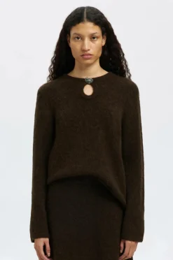 Selected FEMME Pullover slfLulu Brushed LS Knit Keyhole O-n