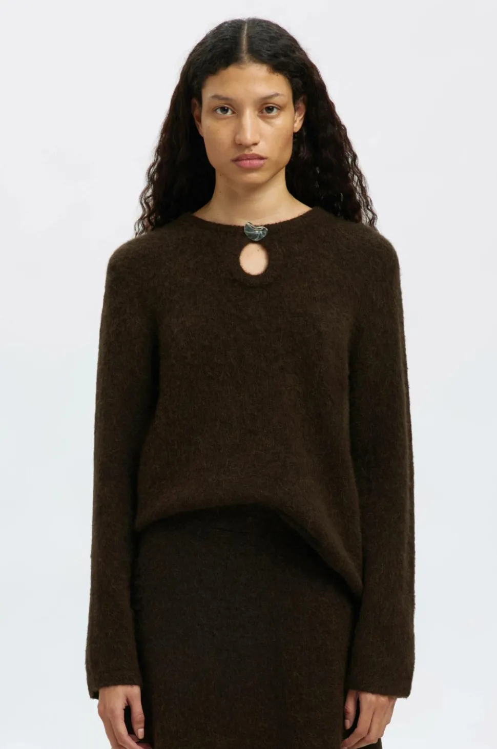 Selected FEMME Pullover slfLulu Brushed LS Knit Keyhole O-n