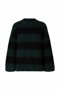 Selected FEMME Trøje slfGabella LS Knit O-neck Camp