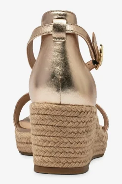 Tommy Hilfiger Sandaler med hæl TH Metallic Mid Wedge Espadrille