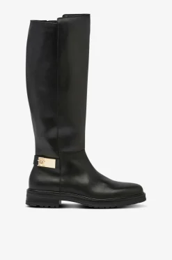 Tommy Hilfiger Støvler TH Logo Leather Long Boot
