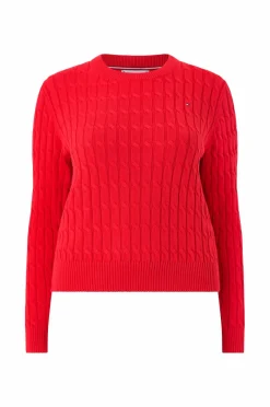 Tommy Hilfiger Curve Trøje Crv CO Cable Mid GG C-nk LS Swt