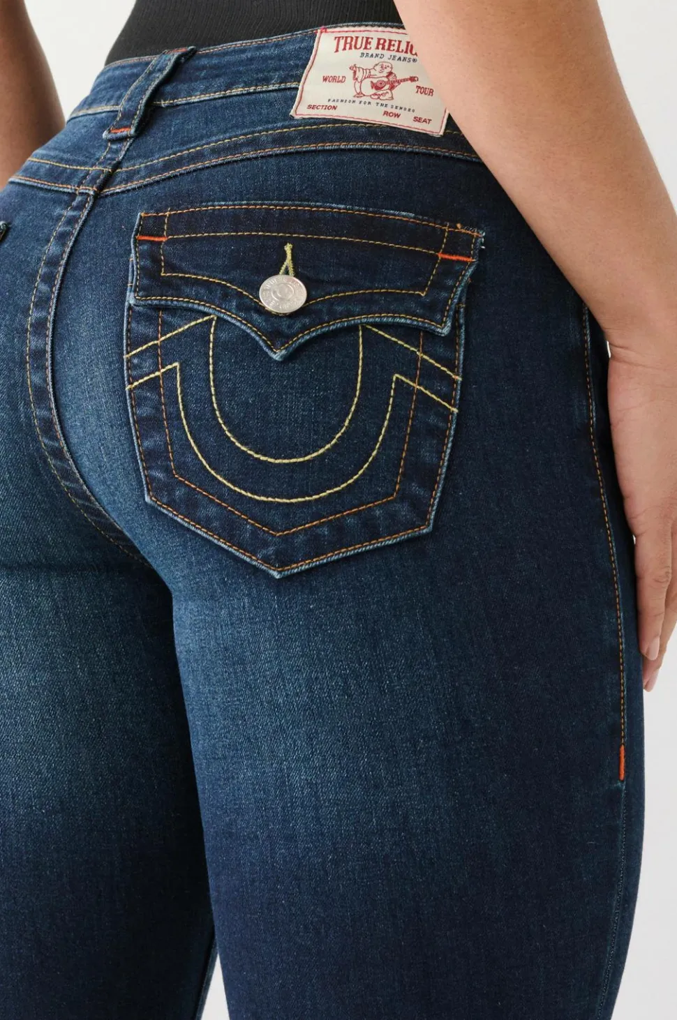 True Religion Jeans Becca Mid Rise Boot Cut Flap