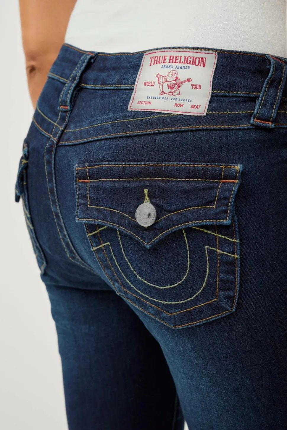 True Religion Jeans Becca Mid Rise Boot Cut Flap
