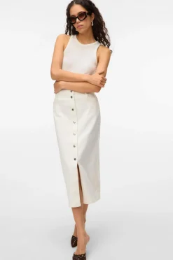 Vero Moda Cowboynederdel vmWild Alvida Button HR 7/8 Clr Sk
