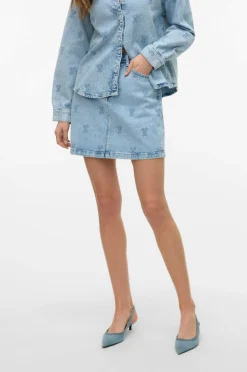 Vero Moda Cowboynederdel vmTessa HR Short Emb Skirt RA339