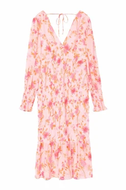Vero Moda Kjole vmFlora LS V-neck Calf Dress
