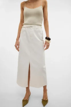 Vero Moda Maxi nederdel vmLizzy HR Belt Long Slit Dnm Skirt