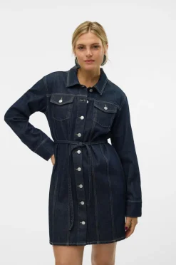 Vero Moda Skjortekjole vModa LS Short Dnm Dress Ra3009