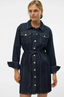 Vero Moda Skjortekjole vModa LS Short Dnm Dress Ra3009