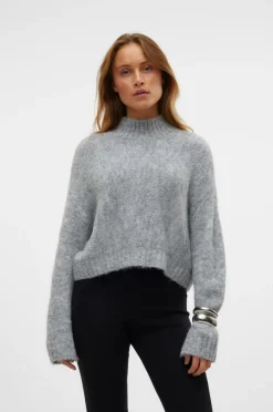 Vero Moda Trøje vmMars LS High Neck Cropped Knit VM