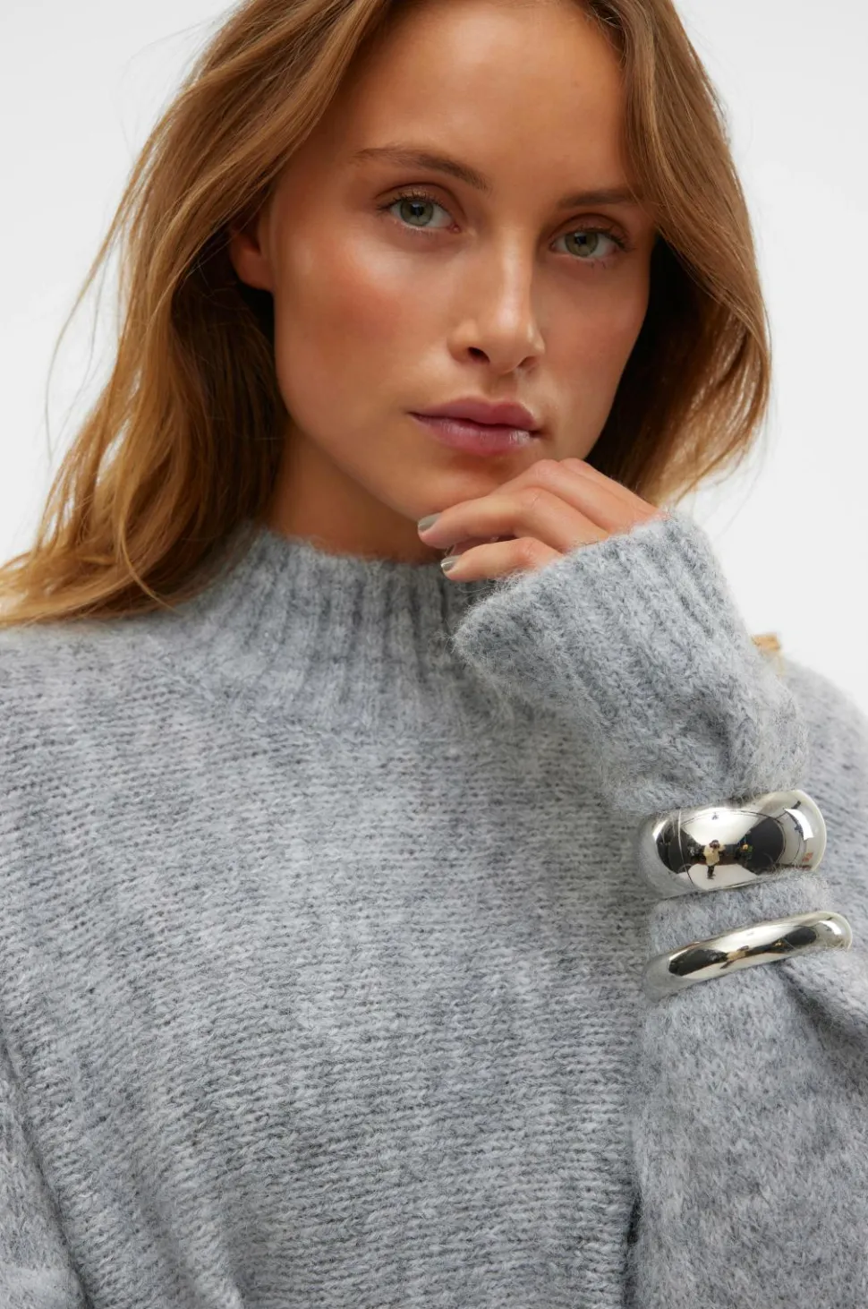 Vero Moda Trøje vmMars LS High Neck Cropped Knit VM