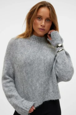 Vero Moda Trøje vmMars LS High Neck Cropped Knit VM