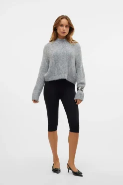 Vero Moda Trøje vmMars LS High Neck Cropped Knit VM