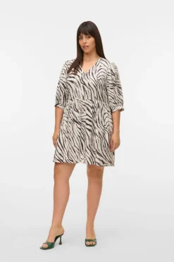 Vero Moda Curve Kjole vmcDora Desy 3/4 v-n Short Dress WV