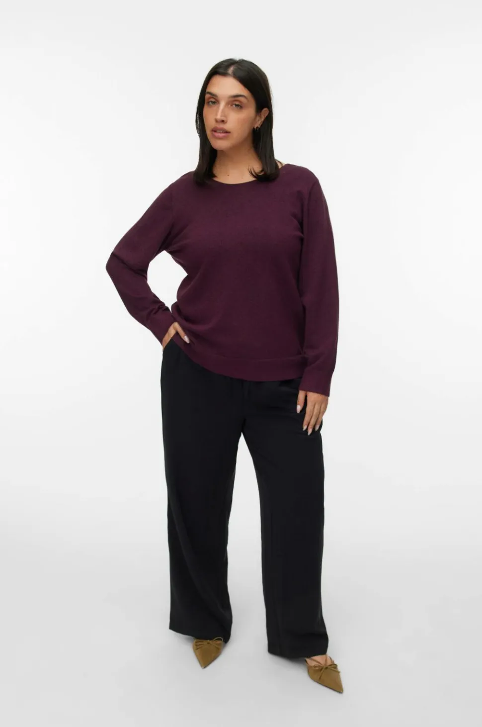 Vero Moda Curve Pullover vmChappyglitter LS 2way Pull Boo CU