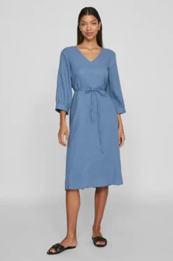 Vila Kjole viLania 3/4 V-neck Midi Dress