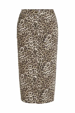 Vila Nederdel viLeonor HW Midi Leo Denim Skirt