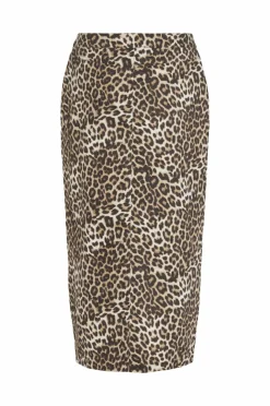 Vila Nederdel viLeonor HW Midi Leo Denim Skirt