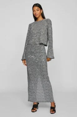 Vila Pailletnederdel viSanadu HW Glitter Maxi Skirt