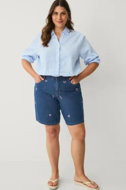 Zizzi Denimshorts jEva Embroidery Shorts