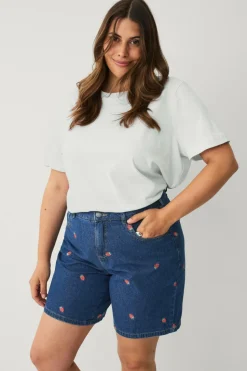 Zizzi Denimshorts jEva Embroidery Shorts