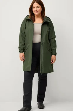 Zizzi Regnjakke caKlara Zip L/S Raincoat