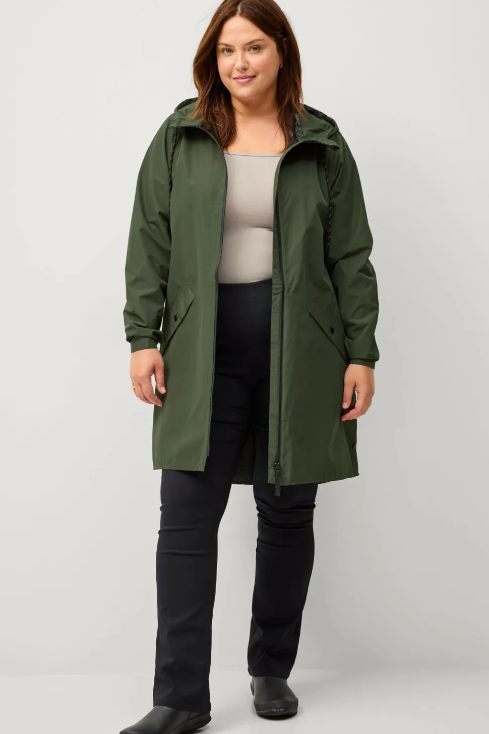Zizzi Regnjakke caKlara Zip L/S Raincoat