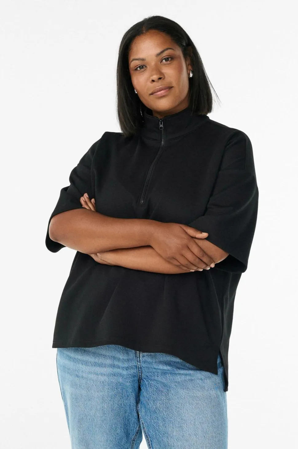 Zizzi Sweatshirt caKatalina 1/2 Zip